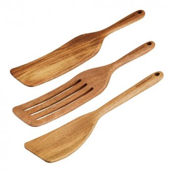 3-Piece Acacia Wood Kitchen Utensil Set
