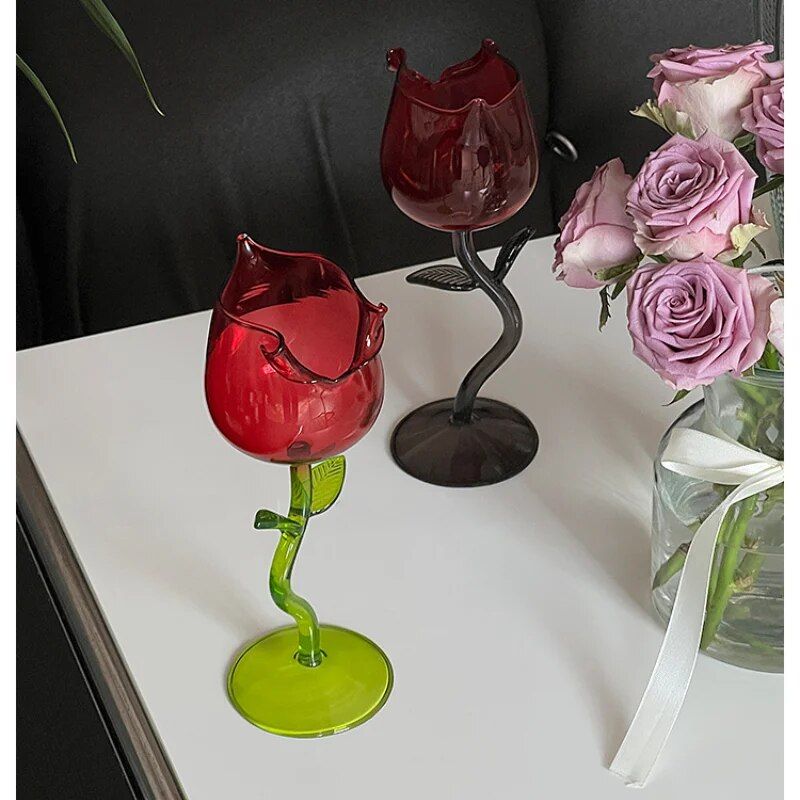 Elegant Transparent Rose-Shaped Glass - Ideal for Valentine's & Wedding Celebrations, Eco-Friendly, 150ml Kitchen