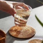 Versatile Natural Rattan Coasters - Handwoven, Heat Resistant, Multi-Size - Image 4