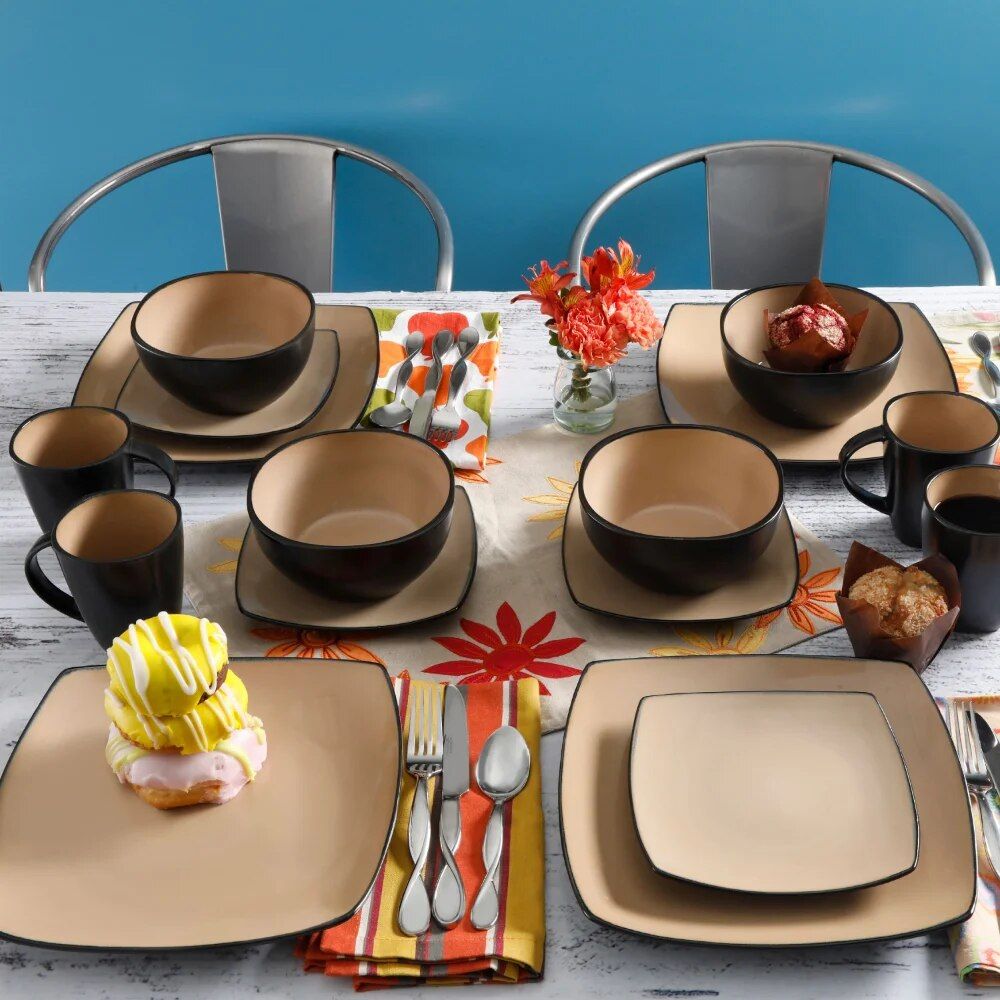 Modern Square 16-Piece Dinnerware Set Home & Garden Kitchen