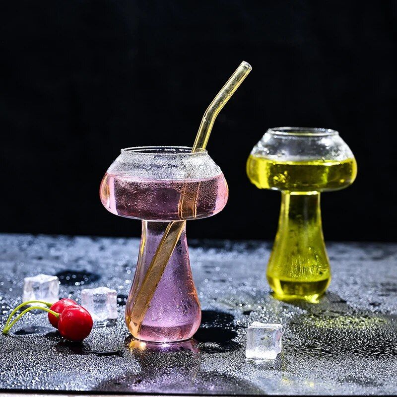 Enchanting Mushroom Cocktail Glass - 260ml Novelty Drinkware for Parties and Events Kitchen