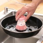 Efficient Eco-Friendly Kitchen Dish Brush with Built-In Soap Dispenser - Image 5