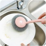 Multi-Purpose Stainless Steel Cleaning Brush with Long Handle - Image 4