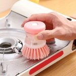 Efficient Eco-Friendly Kitchen Dish Brush with Built-In Soap Dispenser - Image 2