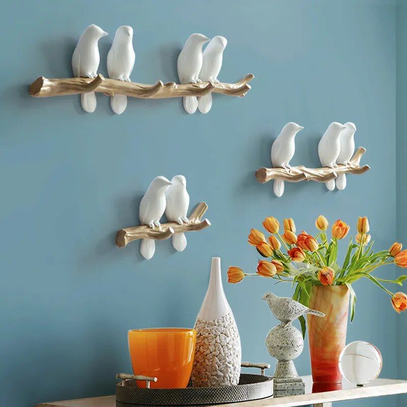 Charming Resin Bird Wall Hanger - Decorative Key, Towel, and Clothes Hook Home & Garden Home Decor