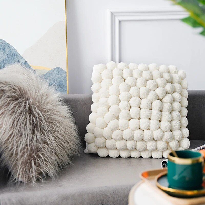 Handmade Nordic Plush Yarn Ball Pillowcase Home & Garden Home Decor