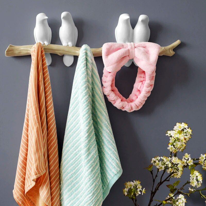 Charming Resin Bird Wall Hanger - Decorative Key, Towel, and Clothes Hook Home & Garden Home Decor