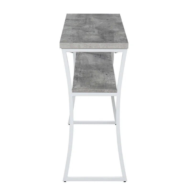 Modern Faux Birch & White Console Table with Shelf Home & Garden Home Decor