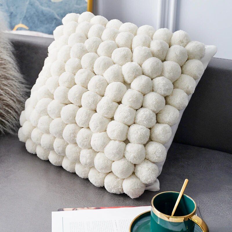 Handmade Nordic Plush Yarn Ball Pillowcase Home & Garden Home Decor