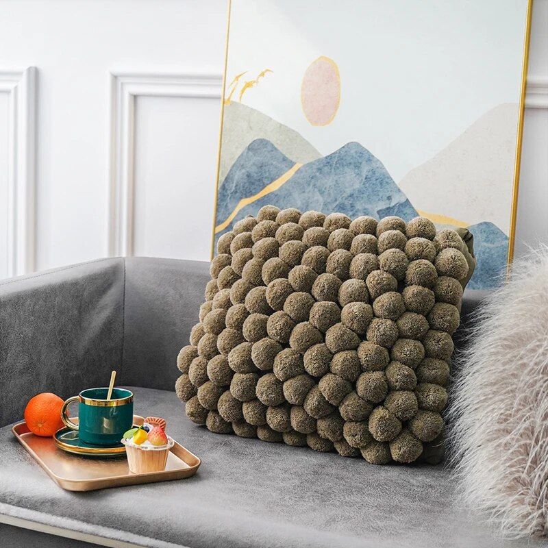 Handmade Nordic Plush Yarn Ball Pillowcase Home & Garden Home Decor