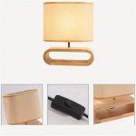 Contemporary Solid Wood & Fabric Table Lamp - LED Desk Lighting for Home & Office - Image 5