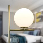 Elegant 9W LED Frosted Glass Globe Floor Lamp with Gold Finish - Image 5