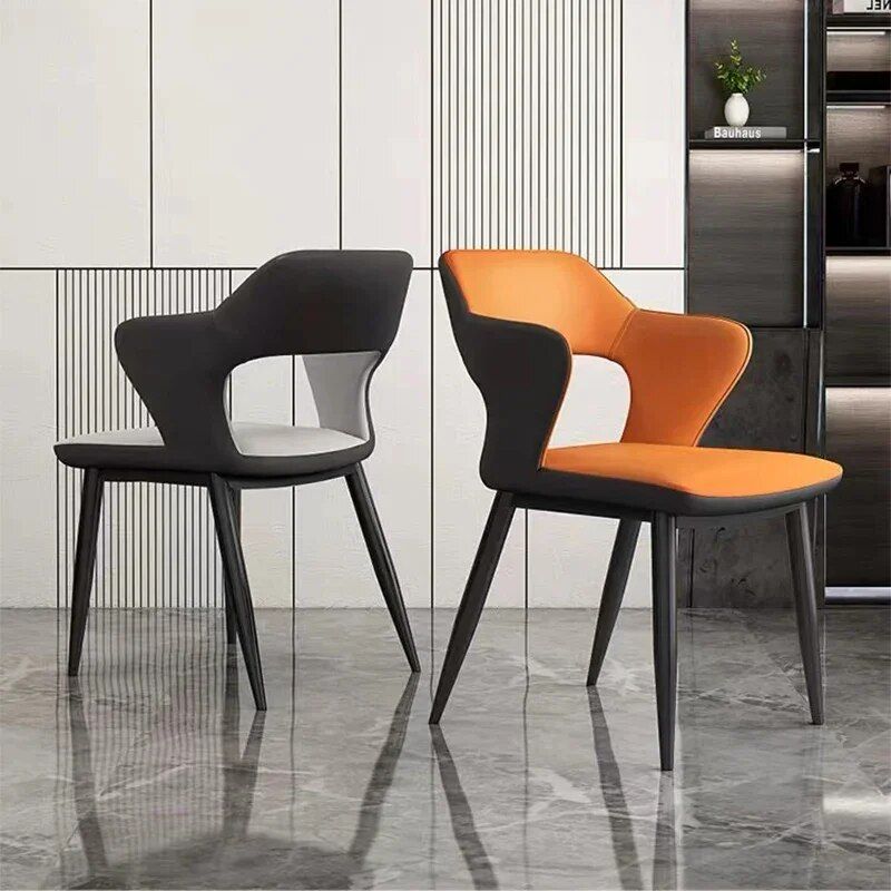 Elegant Modern Acrylic Arm Dining Chair with PU Leather - Ideal for Office, Kitchen, and Events Furniture Home & Garden Home Decor