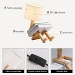 Modern Nordic Wooden Robot LED Table Lamp - Artistic Desk Light for Eye Protection - Image 5