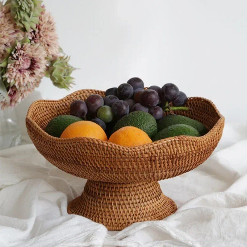 Creative Rattan Fruit Baskets - Natural Woven Storage Bowls Home & Garden Kitchen Kitchen & Dining Super Deals