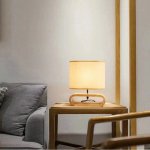Contemporary Solid Wood & Fabric Table Lamp - LED Desk Lighting for Home & Office - Image 7