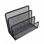Sleek Black Metal Mesh Desk Organizer & Letter Sorter - Image 5