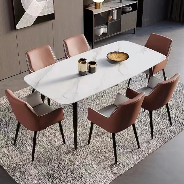 Luxury Minimalist Modern Dining Chair with Armrests – Ergonomic PU Leather Office & Kitchen Seating