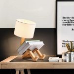 Modern Nordic Wooden Robot LED Table Lamp - Artistic Desk Light for Eye Protection - Image 3