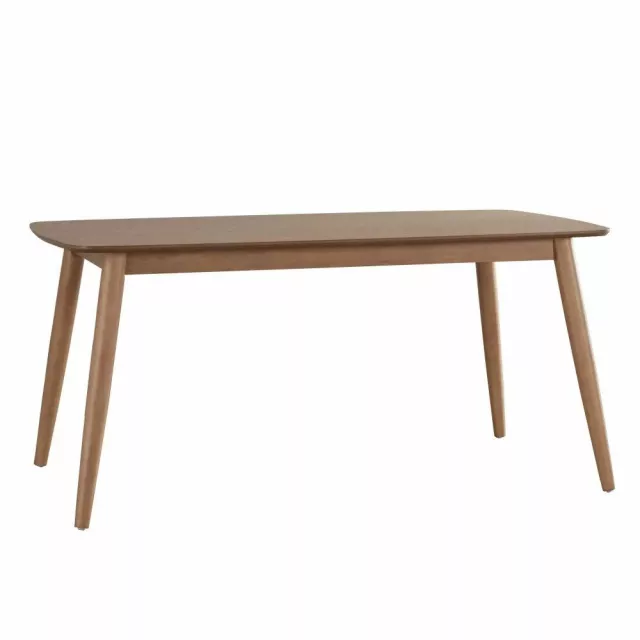 Mid-Century Modern 63″ Natural Finish Wood Dining Table