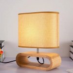 Contemporary Solid Wood & Fabric Table Lamp - LED Desk Lighting for Home & Office - Image 4