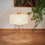 Wabi-Sabi Japanese Tripod Floor Lamp with Rice Paper Shade - Modern LED Standing Light for Home and Hotel - Image 3