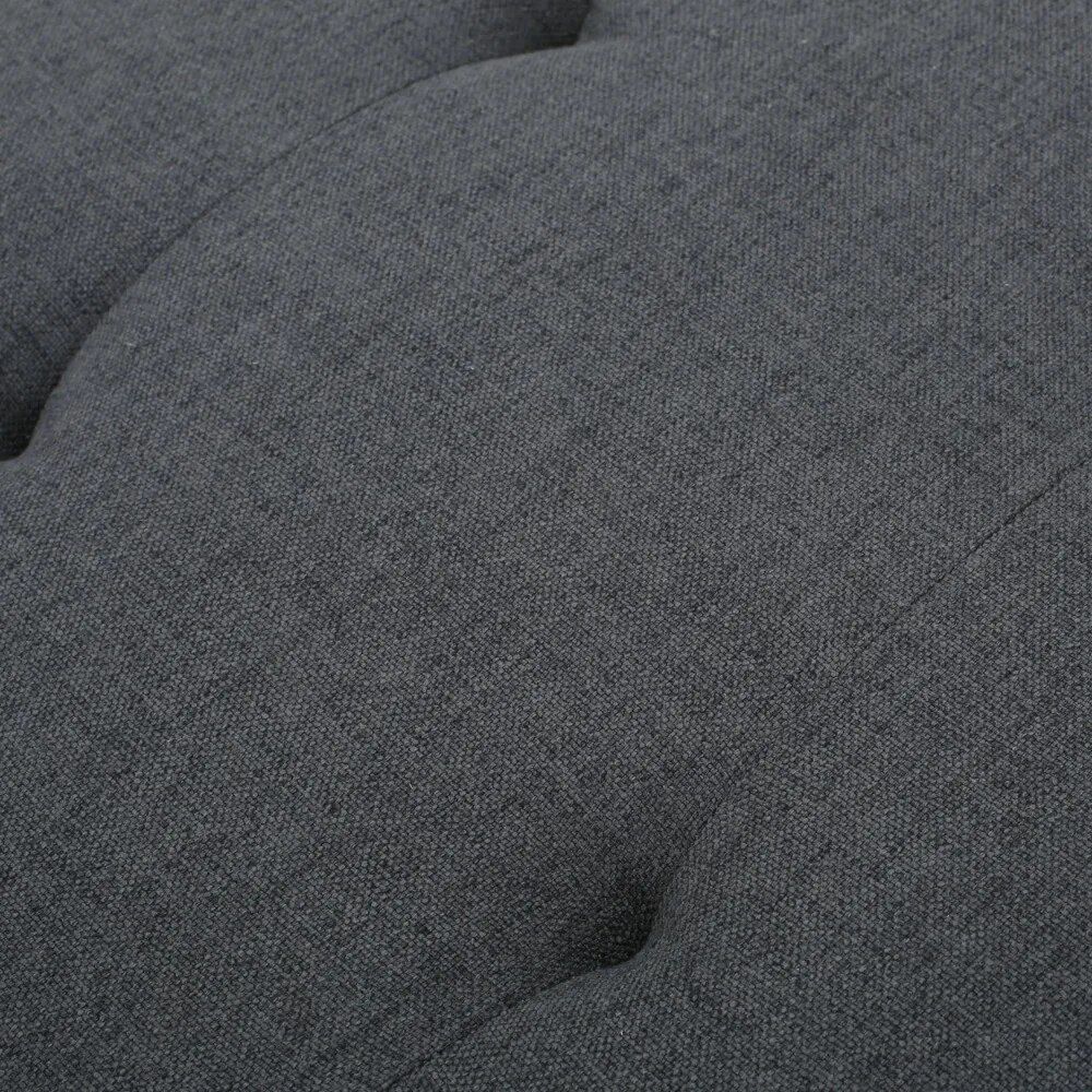 Elegant Dark Grey Fabric Tufted Ottoman Furniture Home & Garden Home Decor