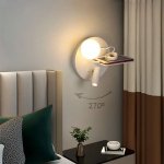 Contemporary Bedroom LED Reading Wall Light with USB Charging - Image 2