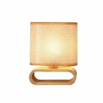 Contemporary Solid Wood & Fabric Table Lamp - LED Desk Lighting for Home & Office - Image 2
