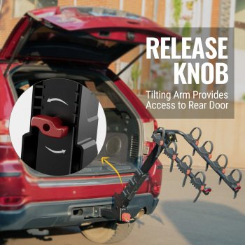 Heavy-Duty 4-Bike Hitch Mount Rack - Foldable & Lockable for SUVs and Trucks