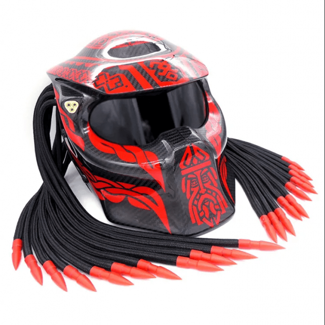 Ultra HD Carbon Fiber Full Face Motorcycle Helmet - Cyber Style, Unisex, for Cosplay & Cycling - Image 2