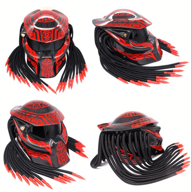 Ultra HD Carbon Fiber Full Face Motorcycle Helmet - Cyber Style, Unisex, for Cosplay & Cycling - Image 4