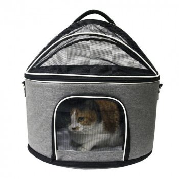 Compact Round Pet Carrier - Breathable, Lightweight, & Portable for Small Dogs and Cats