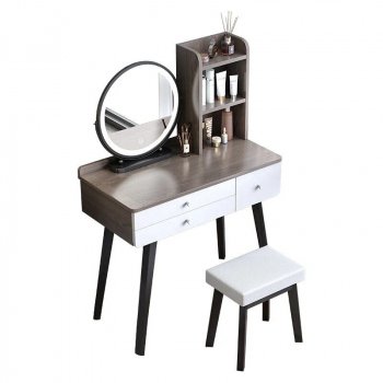Modern Elegant Dressing Table with Mirror, Stool & Drawers for Bedroom