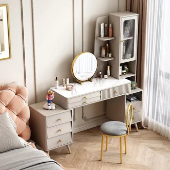Modern Minimalist Dresser with Retractable Makeup Table - Luxury Bedroom Dressing Table