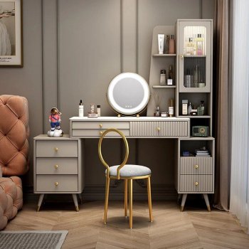 Modern Minimalist Dresser with Retractable Makeup Table - Luxury Bedroom Dressing Table